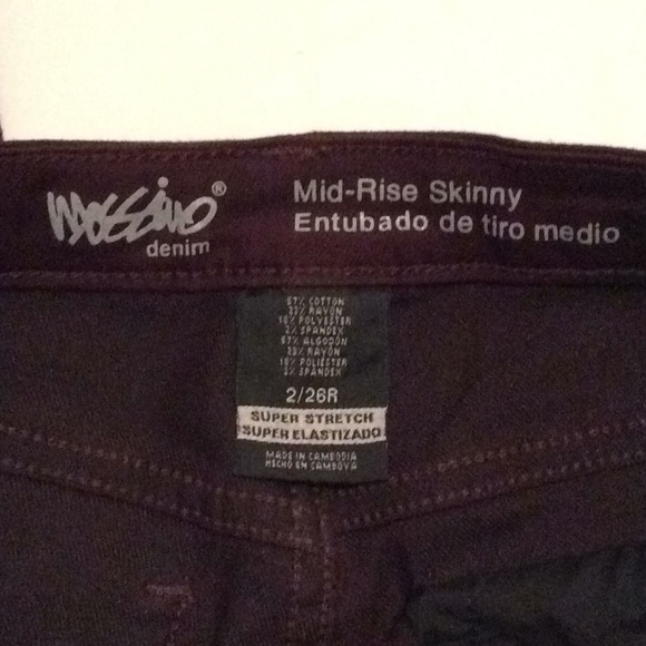 NWOT MOSSIMO MID RISE SKINNY- - Picture 4 of 5
